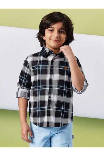 Stylo Bug By Styli Checked Roll-Up Sleeve Shirt