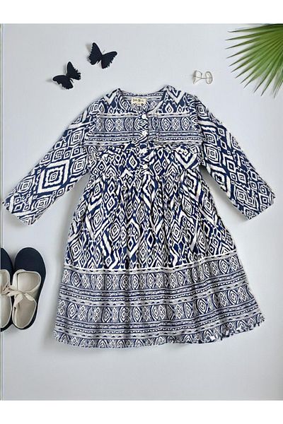 Bella Moda By Styli All-Over Print Lace Detail Dress