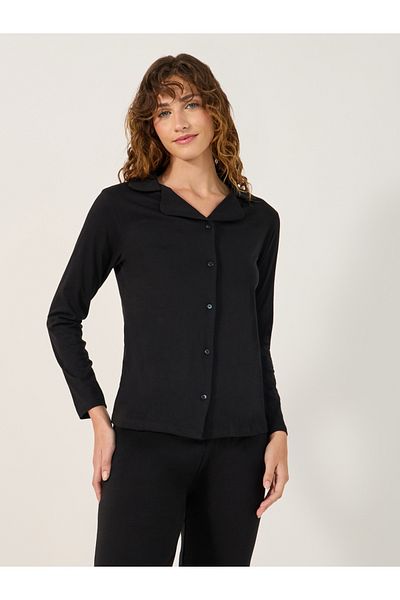 Styli COTTON JERSEY LONG SLEEVE BUTTON THRU SHIRT and PJ SET