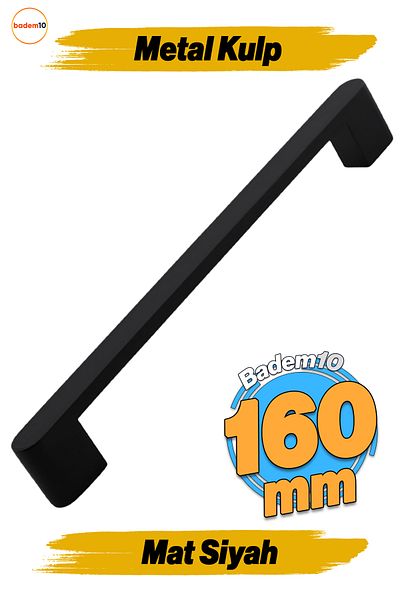 Badem10 Uhud 160 mm mobilier metal negru sertar bucătărie dulap capac dulap 16 cm mâner mâner