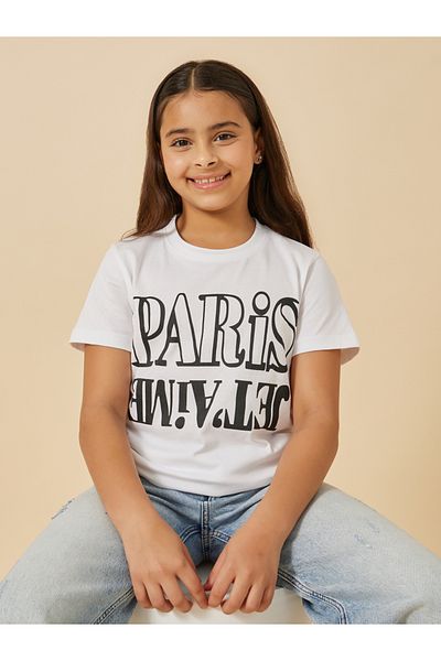 Styli Slogan Print Round Neck T-Shirt