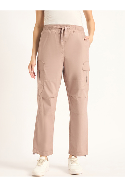 Femmella By Styli Mid Rise Regular Fit Drawstring Cargo Pants
