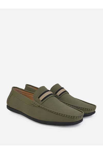 Styli Slip On Striped Band Loafers