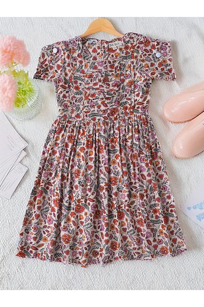 Bella Moda By Styli فستان بقصّة واسعة ورقبة مربعة وطبعات على كامل التصميم