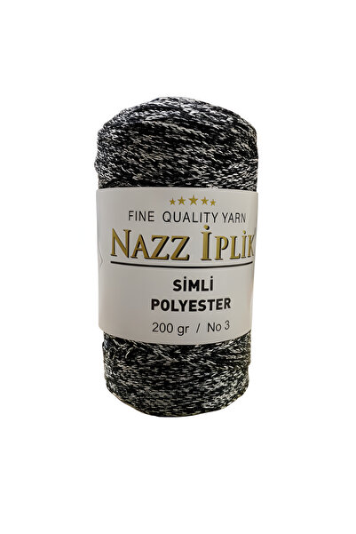 Nazz Блестяща полиестерна макраме прежда за ръчно плетене 200 г