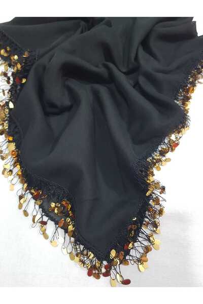 Cenk Tığ Oyası Oval Pullu Siyah Cenk Yazma 4 Kenar İşlemeli