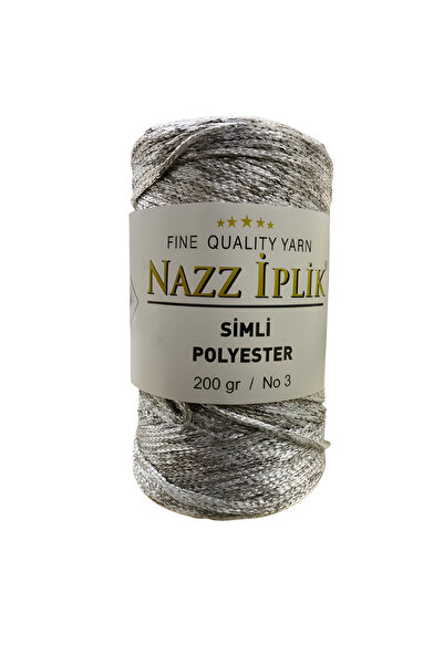 Nazz Блестяща полиестерна макраме прежда за ръчно плетене 200 г