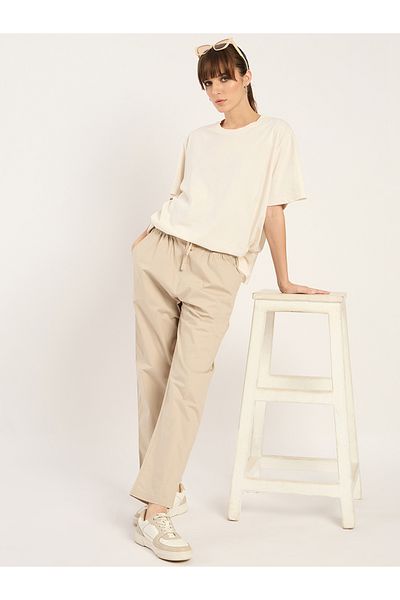 Femmella By Styli Mid Rise Straight Fit Pants with Drawstring