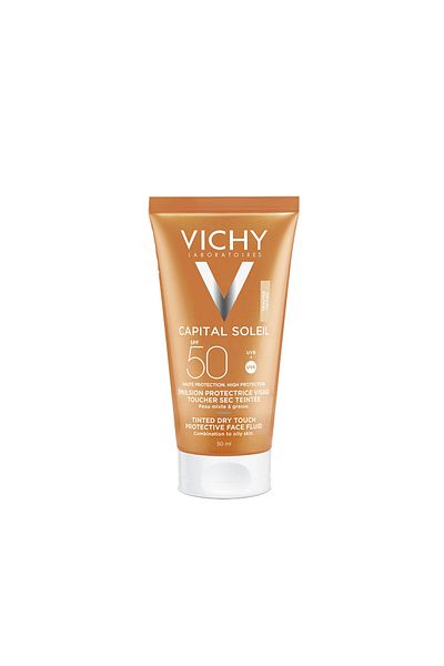 Vichy BB Tinted Dry Touch Face Fluid - COLORFUL Anti-Shine Textured Sunscreen Face Cream SPF 50