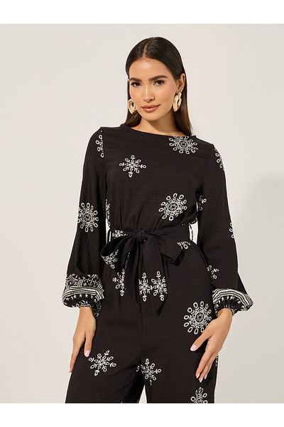 Styli All over printed printed jumpsuit in straight legged fit