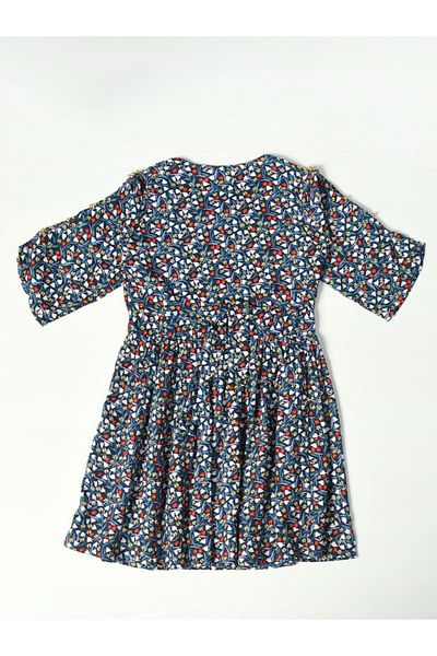 Bella Moda By Styli All-Over Print Button Detail Dress