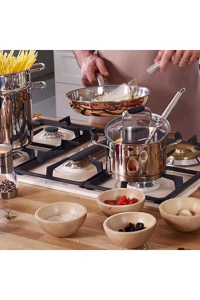 KORKMAZ Flora 8 Piece Pot Set - Black