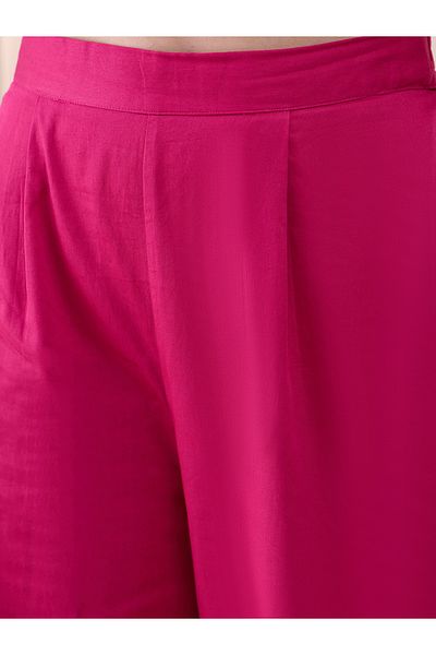 Femmella By Styli Cotton Textured Dobby Tassel Detail Tunic with Straight Pant Co-Ords