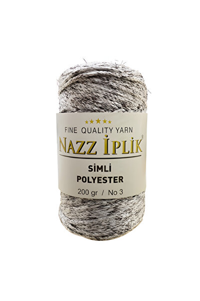 Nazz Блестяща полиестерна макраме прежда за ръчно плетене 200 г