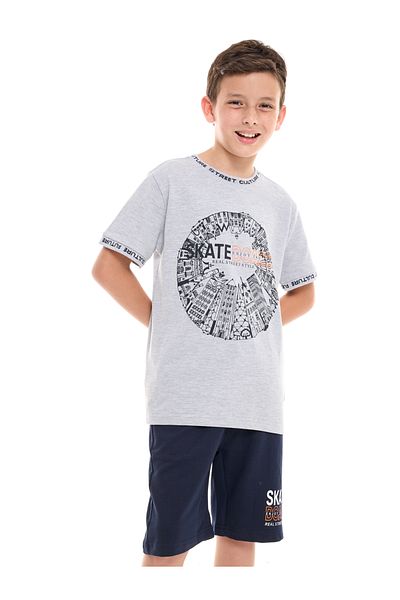 Victor and Jane By Styli Street Style Graphic Print T-Shirt and Shorts Set