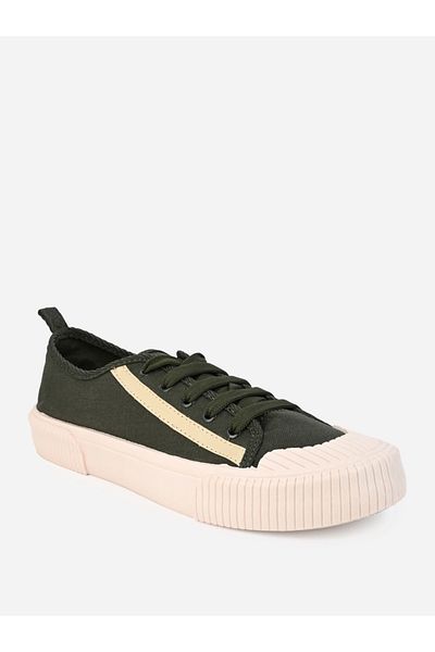 Styli Tape Detail Canvas Lace Up Sneakers