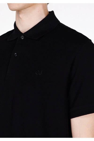 Colin's Regular Fit Polo Yaka Düz Erkek Siyah Kısa Kol Tişört