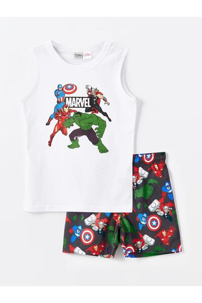 LC Waikiki Crew Neck Hulk Printed Boys' Tank Top and Swim Shorts (S4)