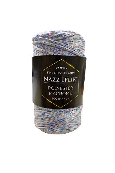 Nazz Блестяща полиестерна макраме прежда за ръчно плетене 200 г