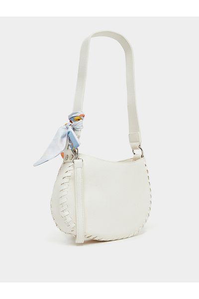 Styli Stitch Detail Shoulder Bag with Printed Scarf