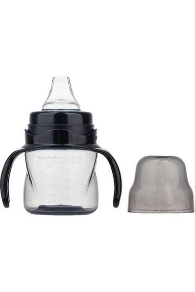 Mamajoo Sippy-Free Educational Cup with Handle, 160 Ml, Black, 6 Months, 1 Piece
