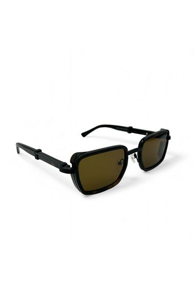 SuperStep Black Rectangular Brown Lens Sunglasses