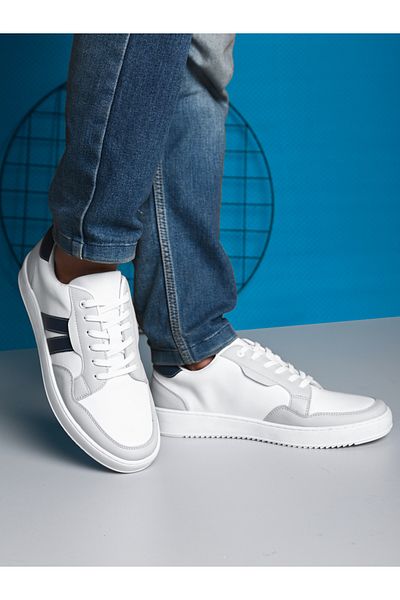 Styli Panelled Stripe Color Block Lace Up Sneakers