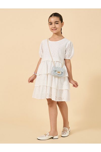 Styli Schiffli dress with Tiers