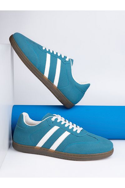 Styli Suede Upper Two Stripe Court Sneakers