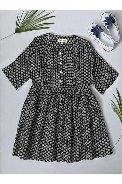 Bella Moda By Styli All-Over Floral Print Button Detail Dress