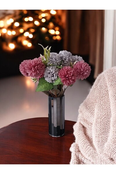 extrasepetim Smoked Mirrored Stylish Round Vase - 20cm Decoration