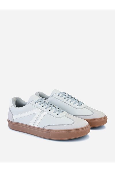 Styli Panelled Gum Sole Lace Up Sneakers