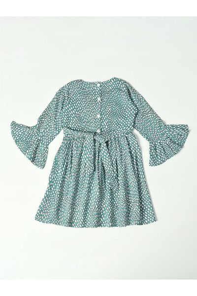Bella Moda By Styli All-Over Print Button Detail Dress