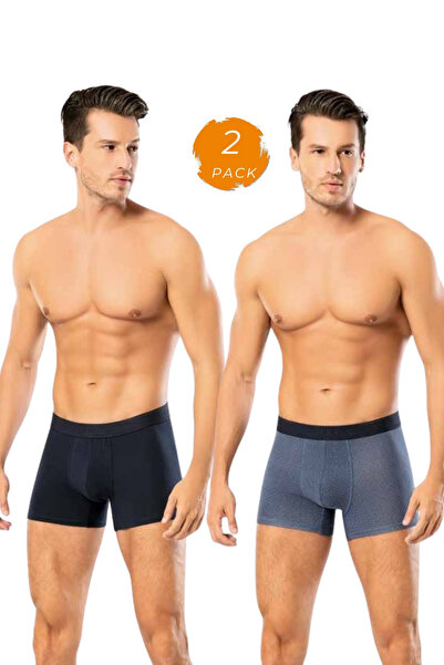 Looksense Muški Dude 2-paket ravni i Sa deznom Sa likrom bokserice 1406