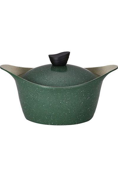 Lahoya 24cm cooking pot/stockpot/casserole kale green marble nonstick coating multi colour (80124kg)