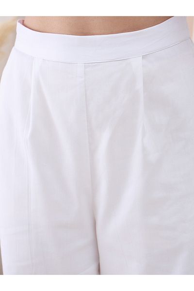Femmella By Styli Textured Dobby V-Neck Tunic with Straight Pant Co-Ords