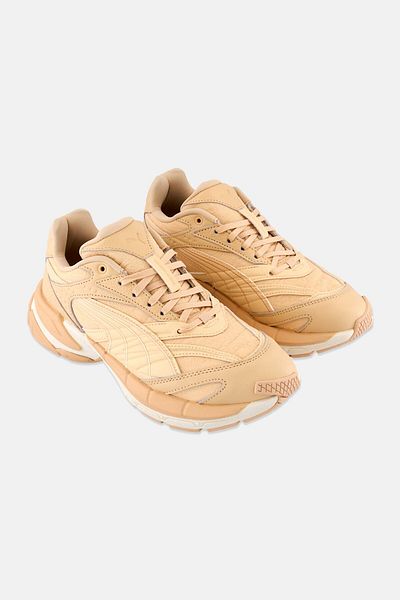 Puma x Select Men Velophasis Luxe Iii Lace Up Running Shoes, Beige