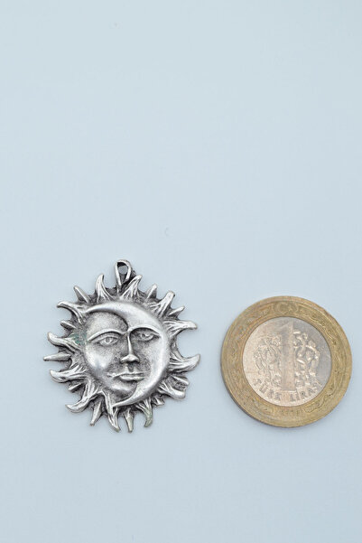 Bu Farklı Mistik Denge: Ay Ve Güneş Kolye Deri Ip Detaylı Gümüş Kaplama Unisex