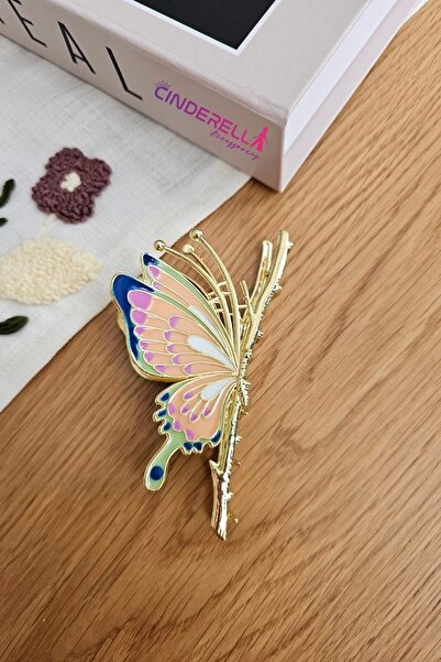 Cinderella Agrafă Elegantă Butterfly Metal pentru Femei - Agrafă pentru Coc C...