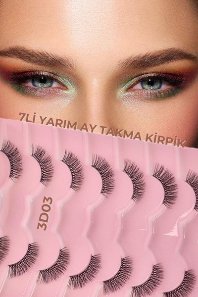 ruby face 7Lİ YARIM BOY İPEK KİRPİK - 3D YARIM AY İPEK TAKMA KİRPİK - 3D03