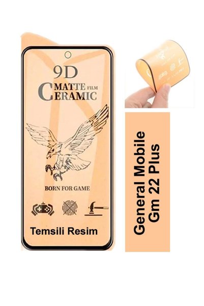 aheaks واقي شاشة زجاجي من السيراميك غير اللامع متوافق مع Gm 22 Plus حماية كام...