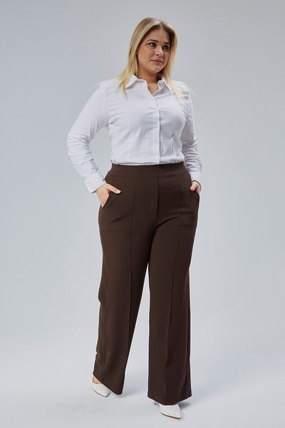 Symirna Regular Pallazo Women's Trousers with Normal Waist Elastic