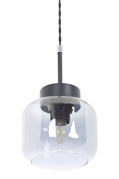 MŞ Aydınlatma Kama Black Chrome Smoked Glass Pendant Lamp Single Chandelier