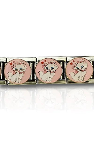 MAZEN 1 Piece of Fancy Cat Figured Steel Italian Bracelet Charm