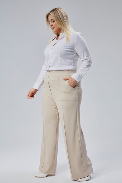 Symirna Regular Pallazo Women's Trousers with Normal Waist Elastic