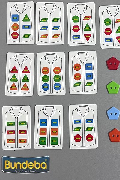 Bundeba Button Clothes Button Game Buttoning, Shirts and Clothes Dress up Educational and Fun Box Game