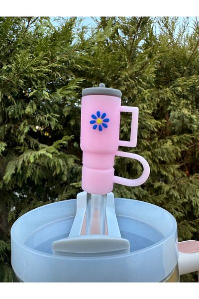 Yenigeldi 1 Piece Pink Thermos (10mm) Straw Stopper/ Straw Stopper