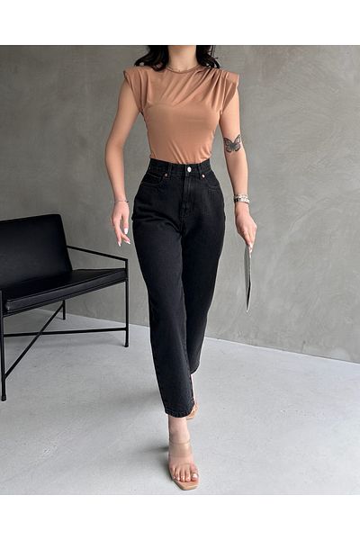 Fav Style Γυναικεία αμάνικη μπλούζα με λαιμόκοψη Camel
