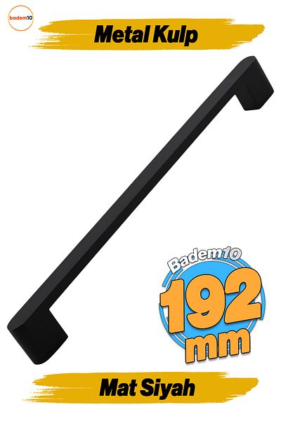 Badem10 Uhud 192 Mm Mobilier Metal Negru Bucătărie Sertar Dulap Dulap 19,2 Cm Mâner Mâner
