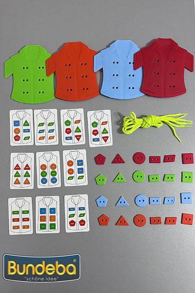 Bundeba Button Clothes Button Game Buttoning, Shirts and Clothes Dress up Educational and Fun Box Game